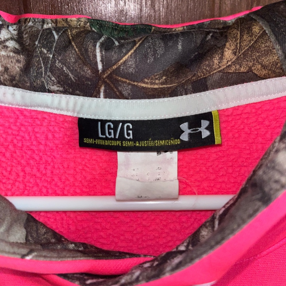 Hot pink and camo Under Armor sweatshirt